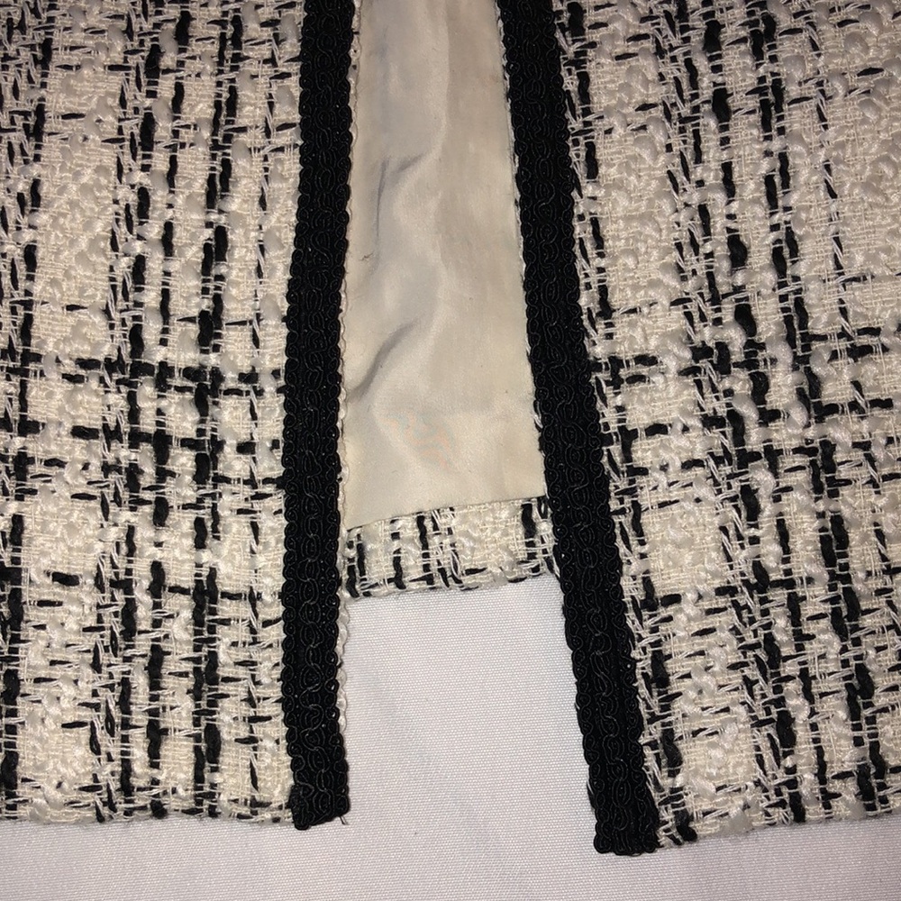 Appleseed’s Contrast Binding Open Front Tweed Jac… - image 5